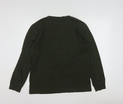 Ralph Lauren Womens Green Long Sleeve Slim Fit Cotton T-Shirt M