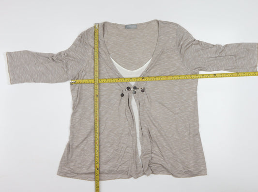 Marks and Spencer Per Una Women's Beige Striped Tunic Blouse Size 18