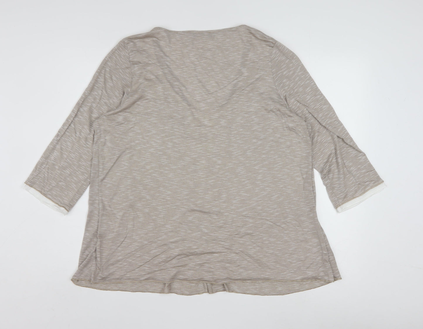 Marks and Spencer Per Una Women's Beige Striped Tunic Blouse Size 18