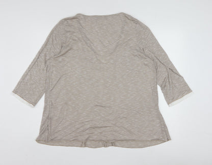 Marks and Spencer Per Una Women's Beige Striped Tunic Blouse Size 18