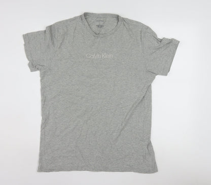 Calvin Klein Men's Grey Crew Neck Cotton Blend T-Shirt M