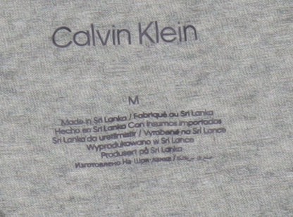 Calvin Klein Men's Grey Crew Neck Cotton Blend T-Shirt M