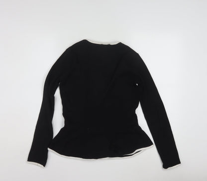 Zara Trafaluc Womens Black Long Sleeve Basic Stretch Top Size 10