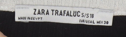 Zara Trafaluc Womens Black Long Sleeve Basic Stretch Top Size 10