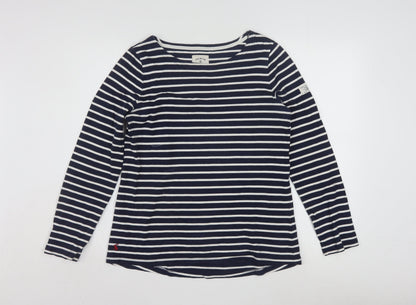 Joules Women Blue Striped Cotton Long Sleeve Nautical T-Shirt UK 12