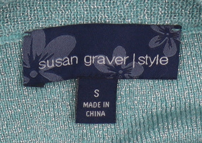 Susan Graver Women’s Green Long Sleeve Open Cardigan Size S