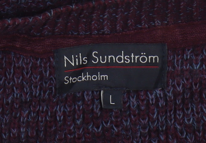 Mens UK Size L Nils Sundström Purple Pullover Jumper