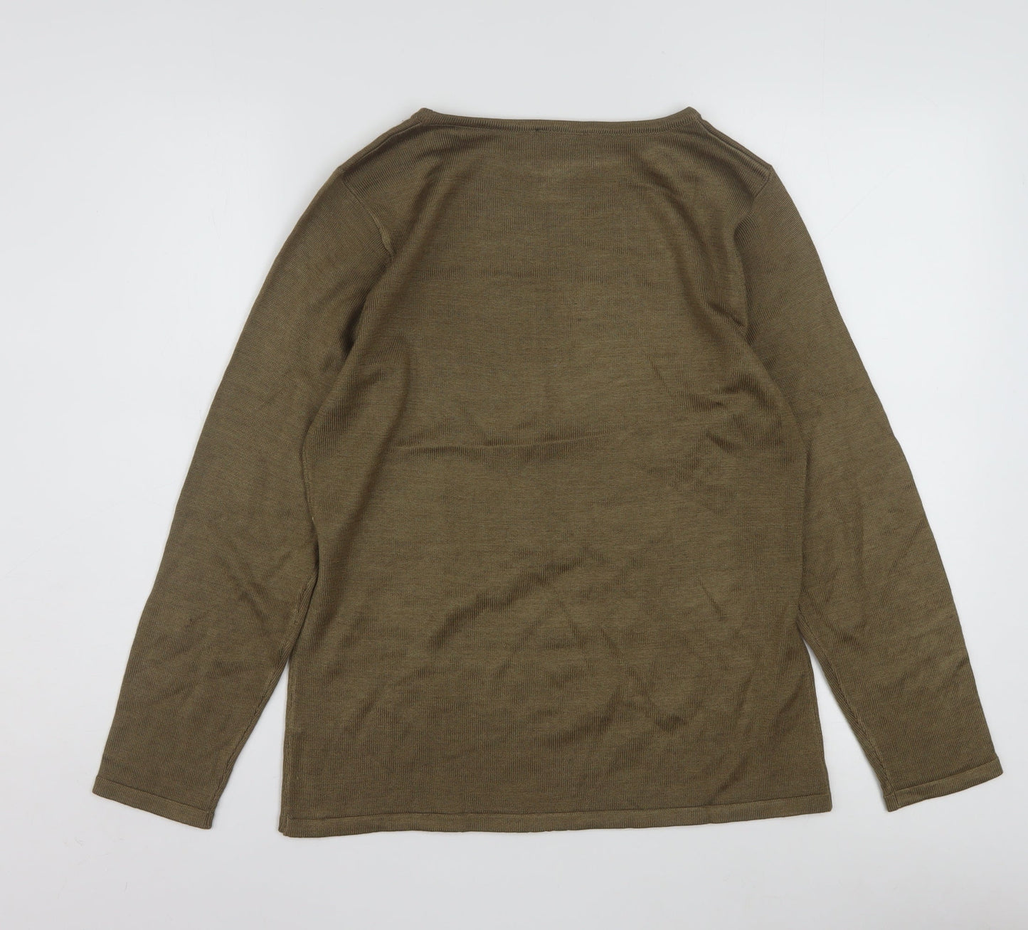 Carol Patterson Women Brown Geometric Wool Blend Pullover Jumper S