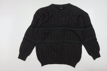 Rapp Knitwear Men's Grey Wool Blend Cable Pullover Jumper L