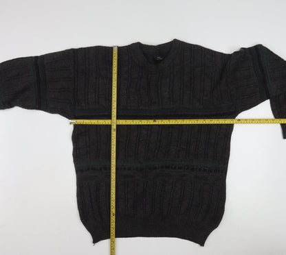 Rapp Knitwear Men's Grey Wool Blend Cable Pullover Jumper L