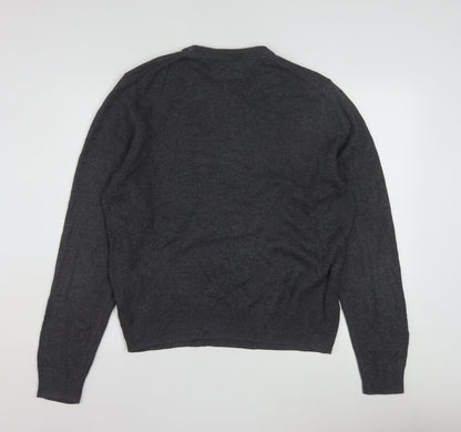 Tommy Hilfiger Men's Grey M Crew Neck Cotton Knit Jumper