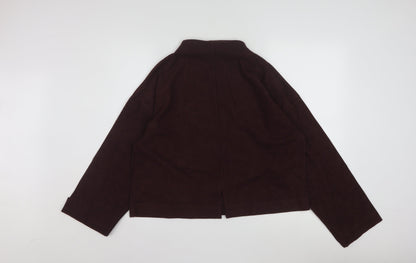 River Island Women Brown Mock Neck Long Sleeve Blouse M