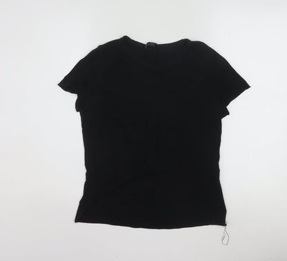 AllSaints Women's Black Cotton Slim Fit Short Sleeve T-Shirt Size M