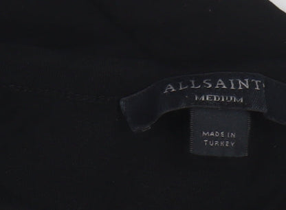 AllSaints Women's Black Cotton Slim Fit Short Sleeve T-Shirt Size M