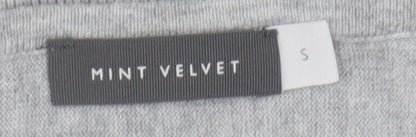 Mint Velvet Womens Grey Studded Knit Short Sleeve T-Shirt Size S