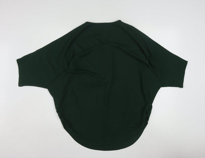 Blue Vanilla Women's Green Tunic Blouse S Relaxed Fit Zip Detail