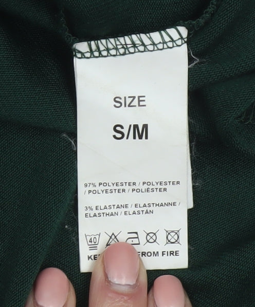Blue Vanilla Women's Green Tunic Blouse S Relaxed Fit Zip Detail