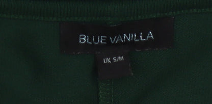 Blue Vanilla Women's Green Tunic Blouse S Relaxed Fit Zip Detail