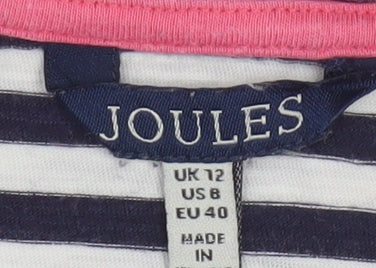 Joules Womens Blue White Striped Sleeveless Cotton Tank Top Size 12
