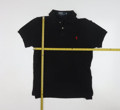 Polo Ralph Lauren Men's Black Slim Fit Short Sleeve Polo Shirt M
