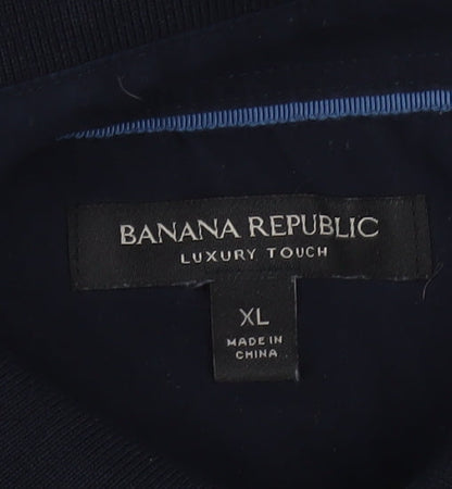 Banana Republic Men's Blue XL Striped Cotton Polo Shirt