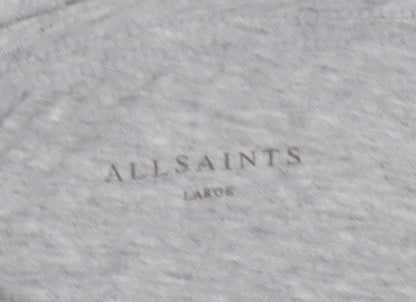 AllSaints Women’s Grey Long Sleeve Cotton Modal Crew Neck Top Size L