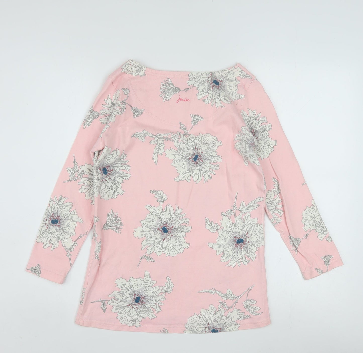 Joules Women’s Pink Floral 3/4 Sleeve Cotton T-Shirt Size 8