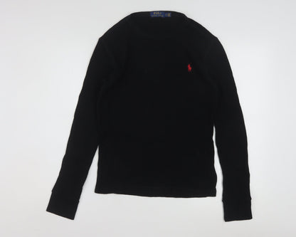 Polo Ralph Lauren Men's Black Slim Fit Long Sleeve Cotton Top Size S