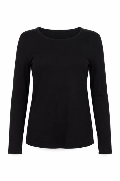 Oasis Womens Black Long Sleeve Scoop Neck Viscose Jersey Top Size S