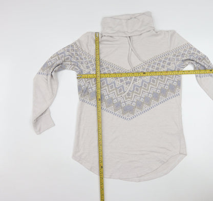 Reserved Womens Beige Fair Isle Cowl Neck Knit Jumper Size M