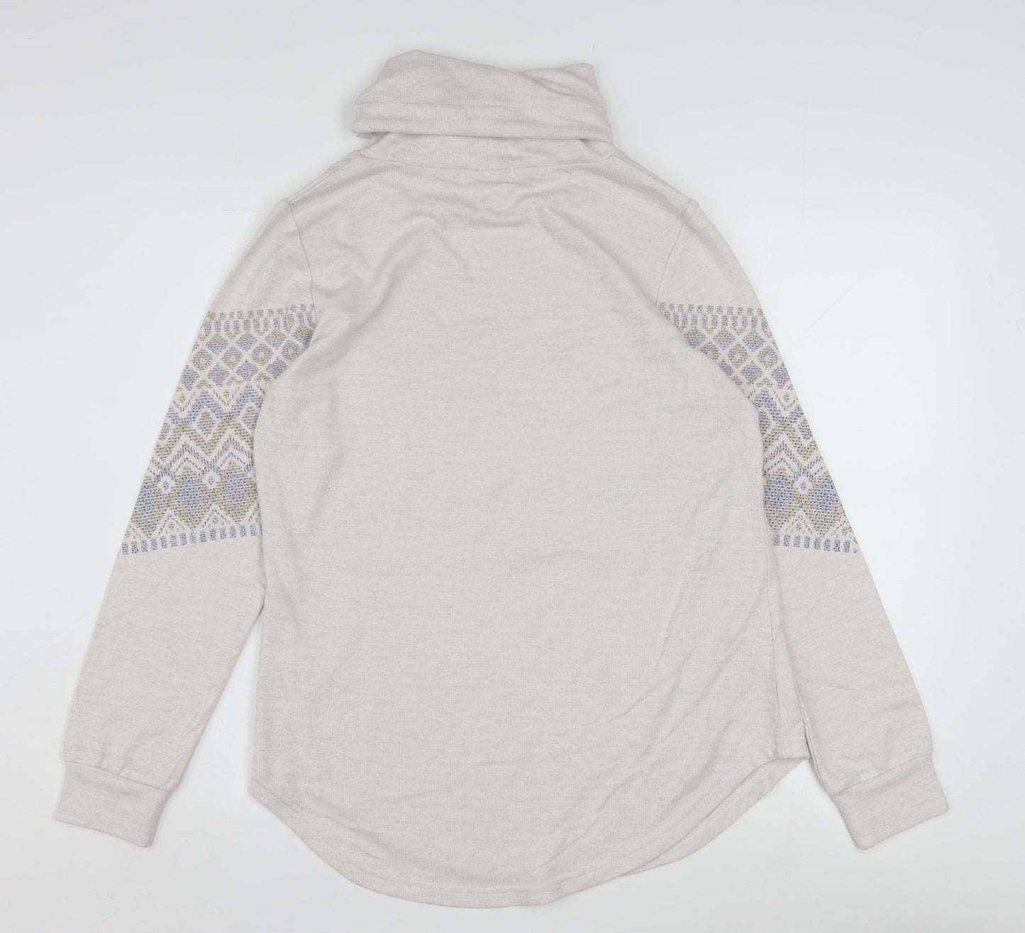 Reserved Womens Beige Fair Isle Cowl Neck Knit Jumper Size M