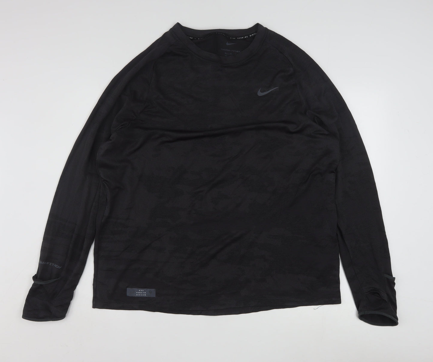 Nike Men's Black XL Therma-Fit ADV Running Long Sleeve Top