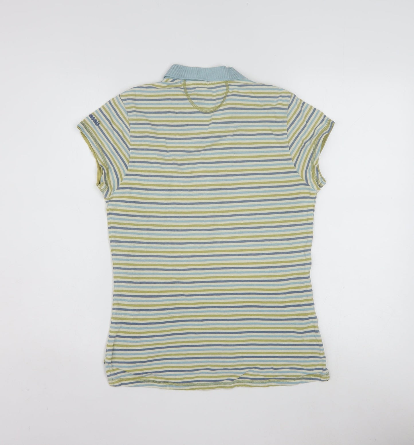 Seasalt Women’s Multicoloured Striped Polo Shirt Size 12 Cotton