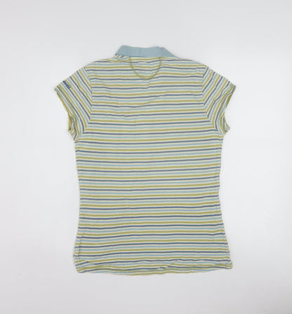 Seasalt Women’s Multicoloured Striped Polo Shirt Size 12 Cotton