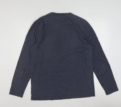 Animal Men's Blue Long Sleeve Crew Neck Graphic Top Size M