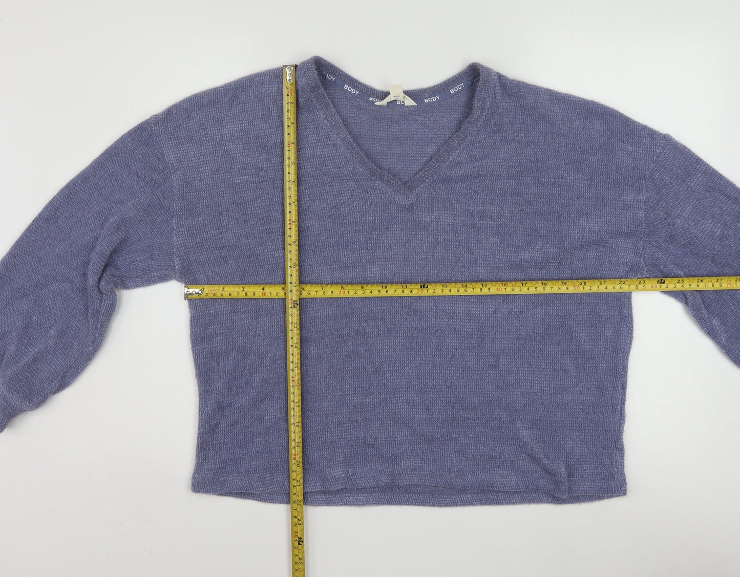 Marks and Spencer Womens Purple Knit V-Neck Long Sleeve Pyjama Top M