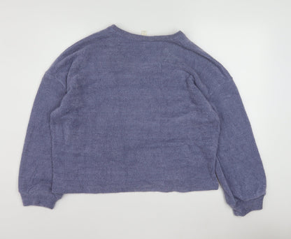 Marks and Spencer Womens Purple Knit V-Neck Long Sleeve Pyjama Top M