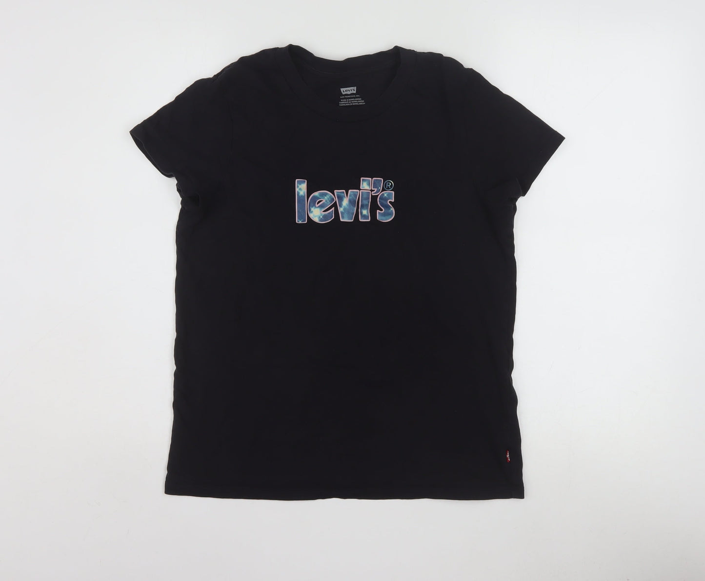Levi's Women's Black Cotton Crew Neck Short Sleeve T-Shirt S