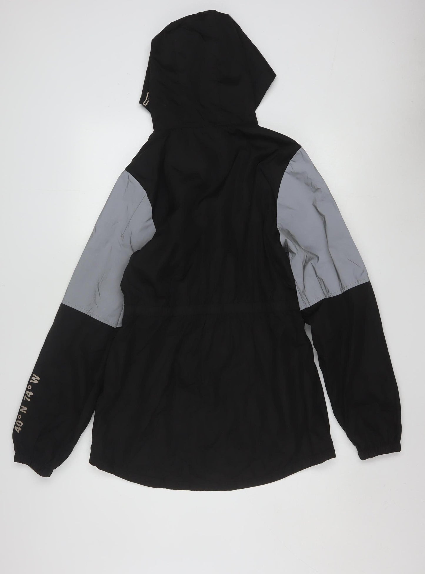 George Girls Black Colourblock Hooded Windbreaker Jacket 15-16 Years