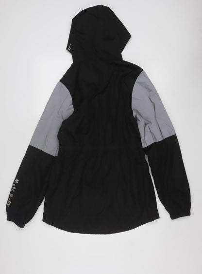 George Girls Black Colourblock Hooded Windbreaker Jacket 15-16 Years
