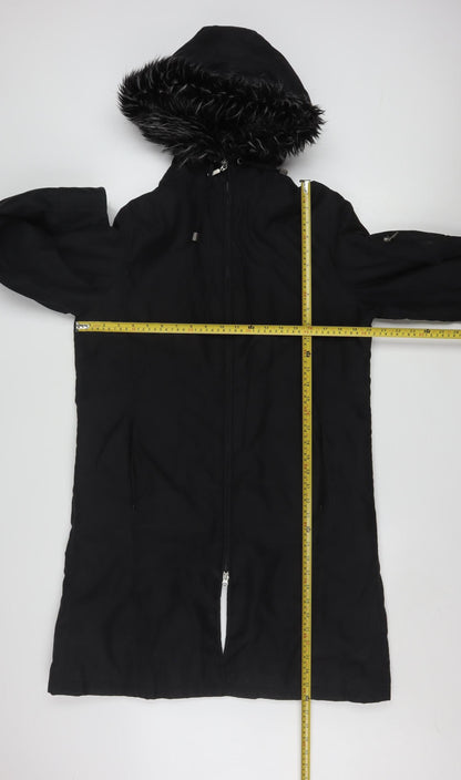 Marks and Spencer Per Una Women's Black Long Hooded Parka Coat M