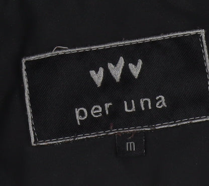 Marks and Spencer Per Una Women's Black Long Hooded Parka Coat M