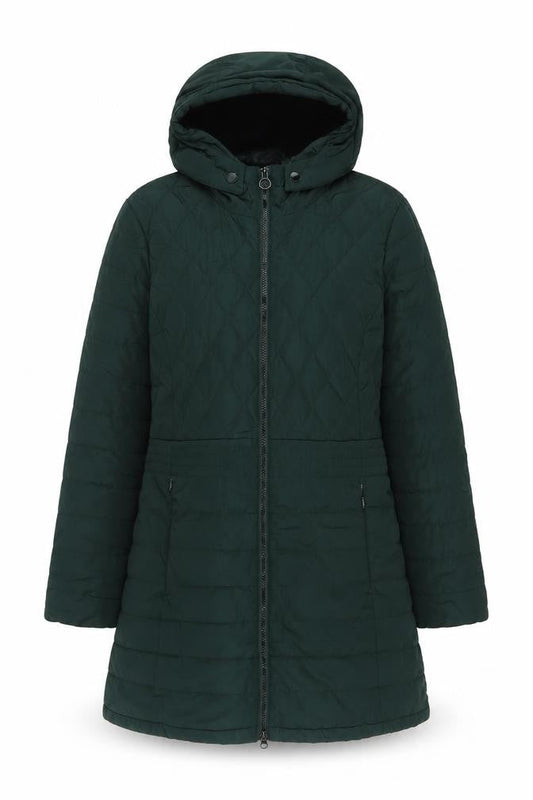 Regatta Women's Green Quilted Hooded Mid-Length Coat Size 14
