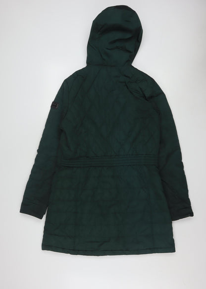 Regatta Women's Green Quilted Hooded Mid-Length Coat Size 14