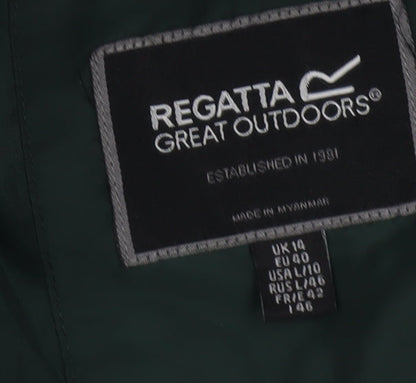 Regatta Women's Green Quilted Hooded Mid-Length Coat Size 14
