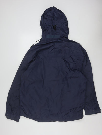 Outdoor Scene Men's Blue Waterproof Hooded Rain Jacket Size S
