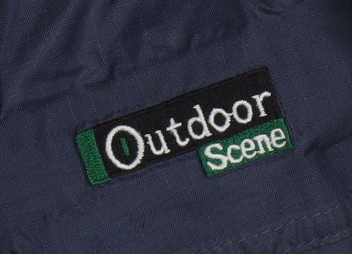 Outdoor Scene Men's Blue Waterproof Hooded Rain Jacket Size S