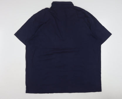 Flintoff by Jacamo Men's Blue 2XL Cotton Short Sleeve Polo Shirt