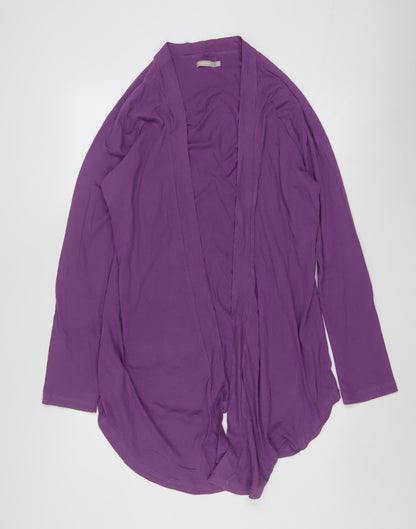 Traidcraft Women Purple Organic Cotton Cardigan Coatigan Size 14