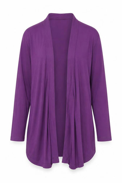 Traidcraft Women Purple Organic Cotton Cardigan Coatigan Size 14
